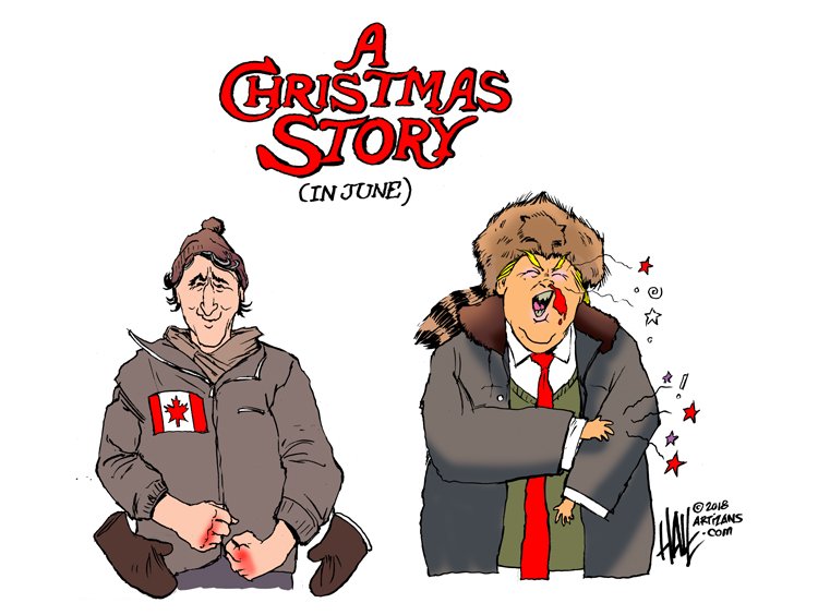 halltoons's tweet photo. #trump is #Farkus Please share. Thanks! #achristmasstory #bullies #Trudeau #Canada #CanadaStrong #TradeWar #makeamericaweak @laloalcaraz @co_rapunzel4 @reddroostermann @MaggieJordanACN https://t.co/Y911MIyu4p