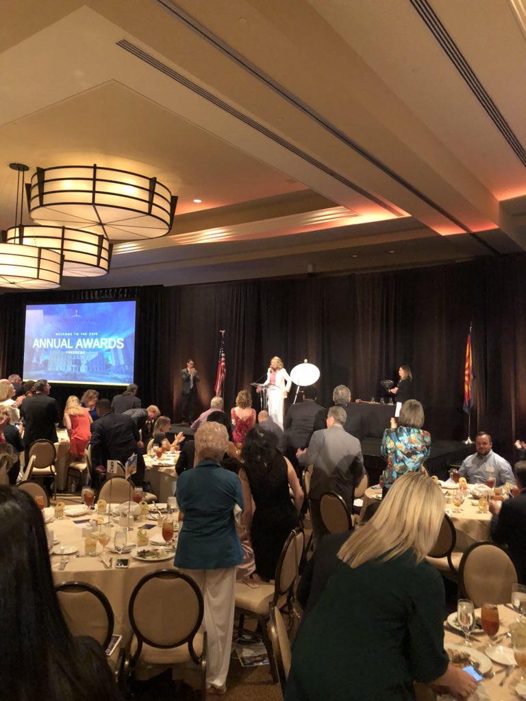 Able to attend the AZ Chamber’s Annual Awards lunch.Several great leaders recognized. Here the “Transformational” Leader of the Year, Eileen Klein, receives a standing ovation. She encouraged all attendees to take time to mentor the leaders of the future!