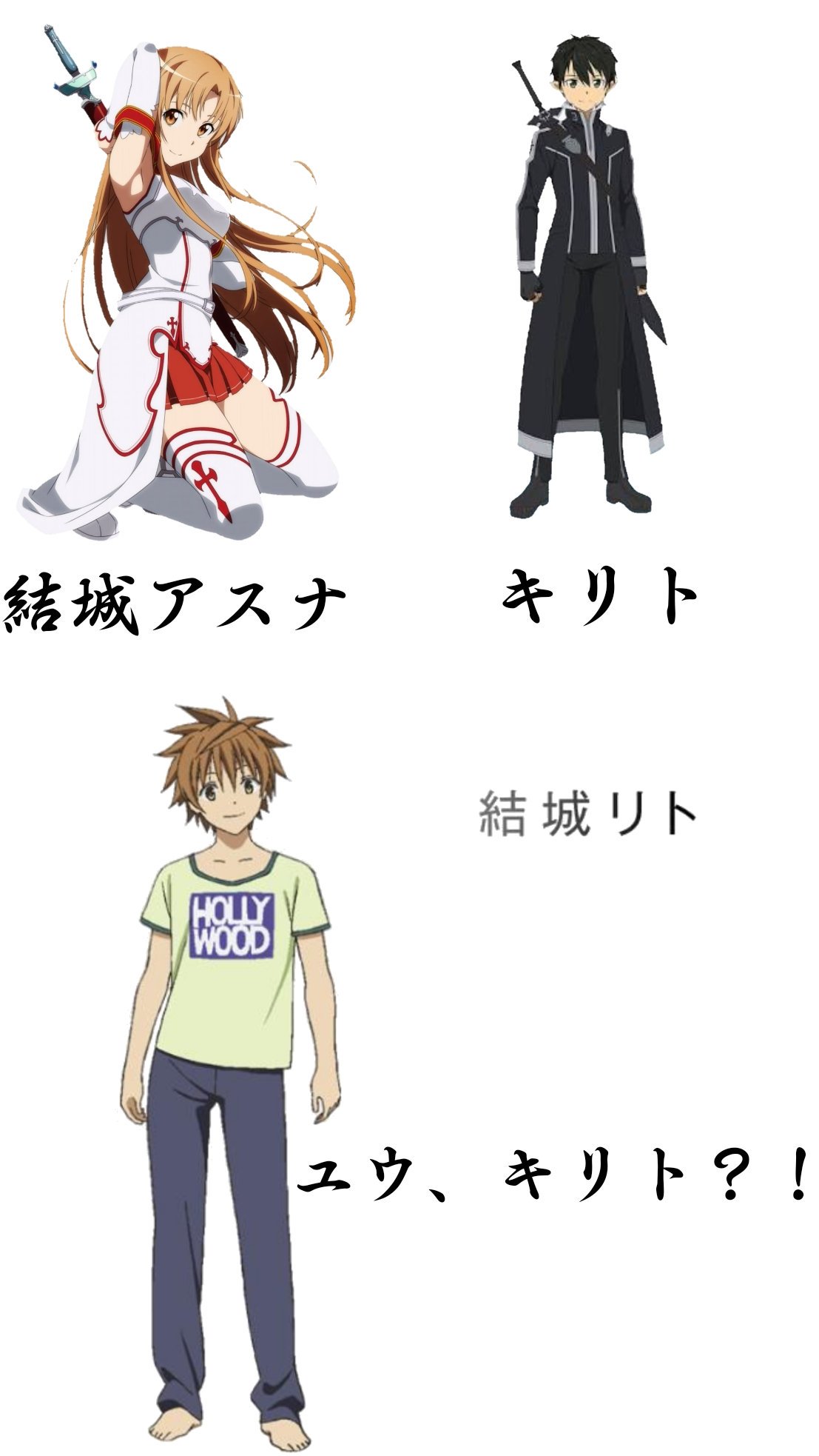 フナ@捻転コレリス on X: 結城アスナとキリト結婚したら遊戯リトになった説 #ソードアート・オンライン #トラブルダークネス #キリト  t.comikZJqZw1a  X