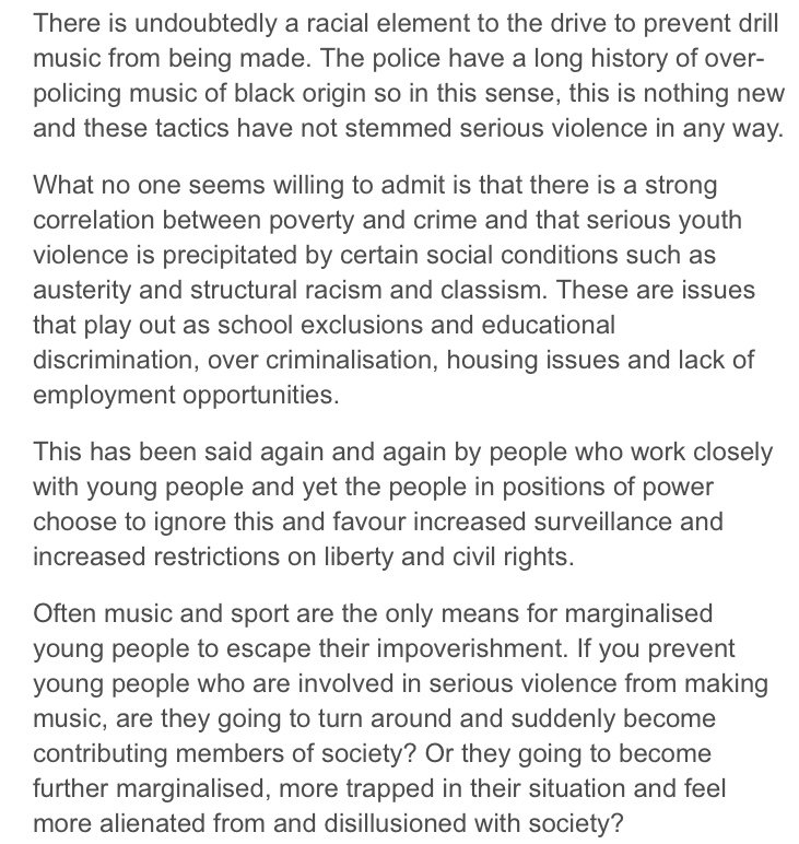isthatscully's tweet photo. A fantastic article by @ElenaPapamicha3 of @hodgejonesallen on why the banning of Drill music is ridiculous & reductive. #FreeDrill. https://t.co/wOERpa2k0b https://t.co/Fw3m8Wdvvn