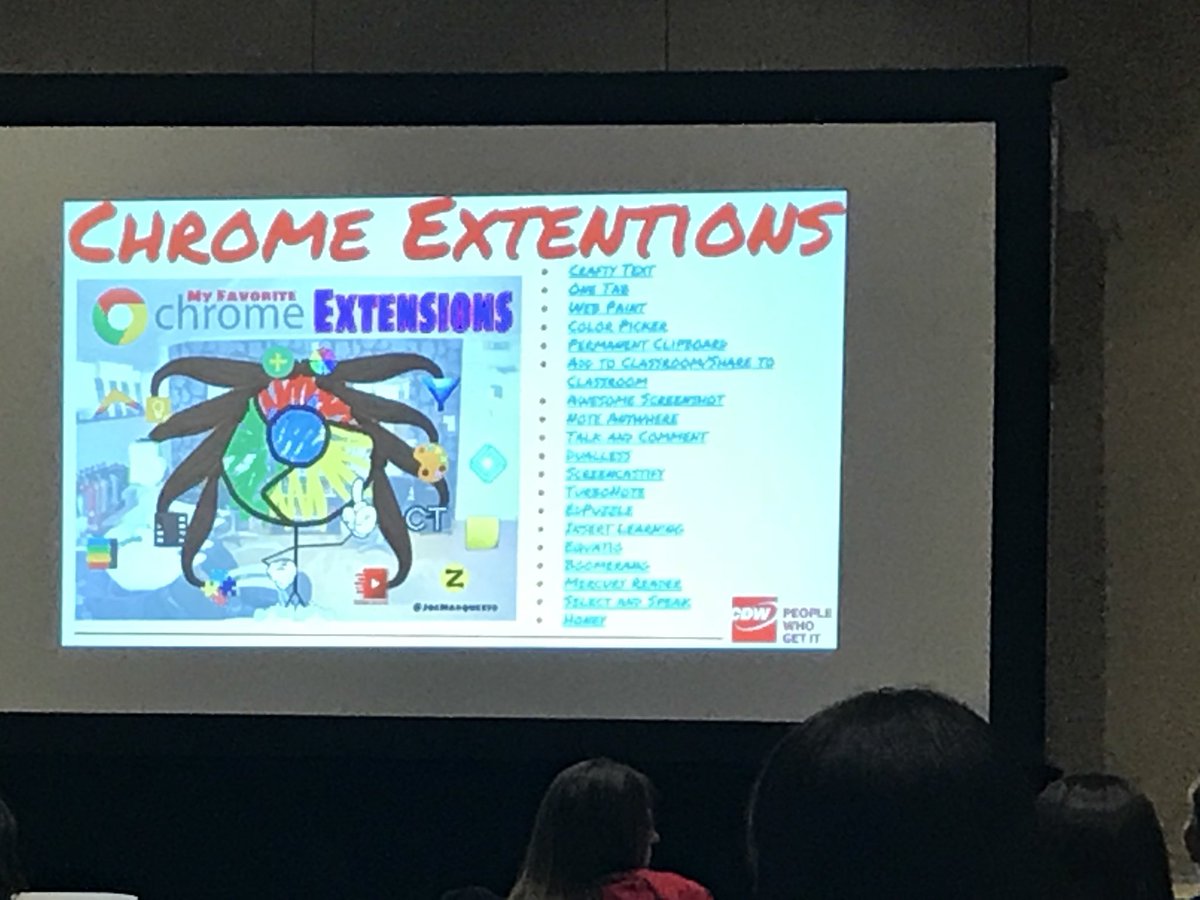 MarnieRoush's tweet image. Thank you @JoeMarquez70 for showing me new uses for extensions I already love as well as new ones too! #CDWGetsIT #InnEdCo18