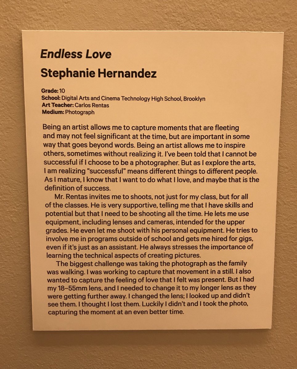 DigitalTechHS's tweet photo. #DigitalTechCinema student Stephanie Hernandez @imagenovus #photograph Endless Love hanging in the @metmuseum #finalist #futurephotographer #DigitalTechCinema @DigitalTechHS #alwaysproducing #TheMet #creative #art str8outof #brooklyn #nyc @nycschools @bpericadams @supmprayor https://t.co/1Q8aOALgTR