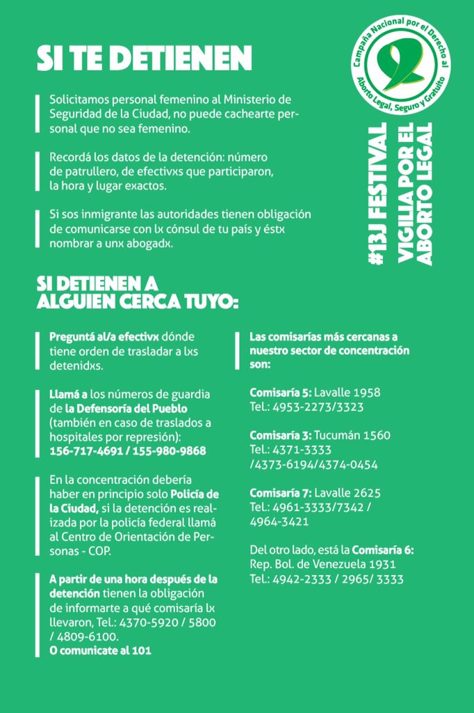CampAbortoLegal's tweet photo. #13JAbortoLegal Guía de autocuidado y consejos de seguridad para la concentración y vigilia #QueElAbortoSeaLey https://t.co/hvTsIO3dRv