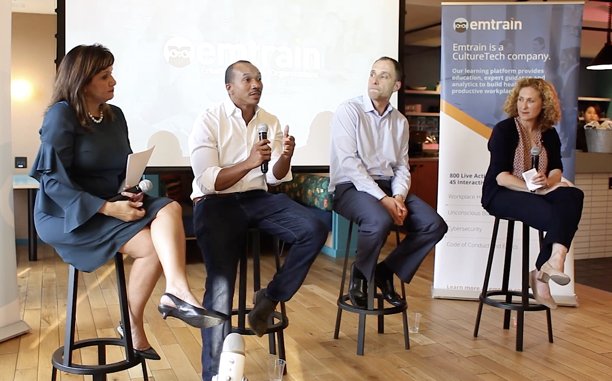 Emtrain's tweet photo. Watch #Emtrain, #Netflix and #Indiegogo discuss workplace culture. Some of the most progressive employer thought leaders discuss the impact of workplace culture that fosters healthy, inclusive working environments. https://t.co/xtjEFsGaO2 #WorkPlaceCulture #CultureTech https://t.co/TkDyknwG9c