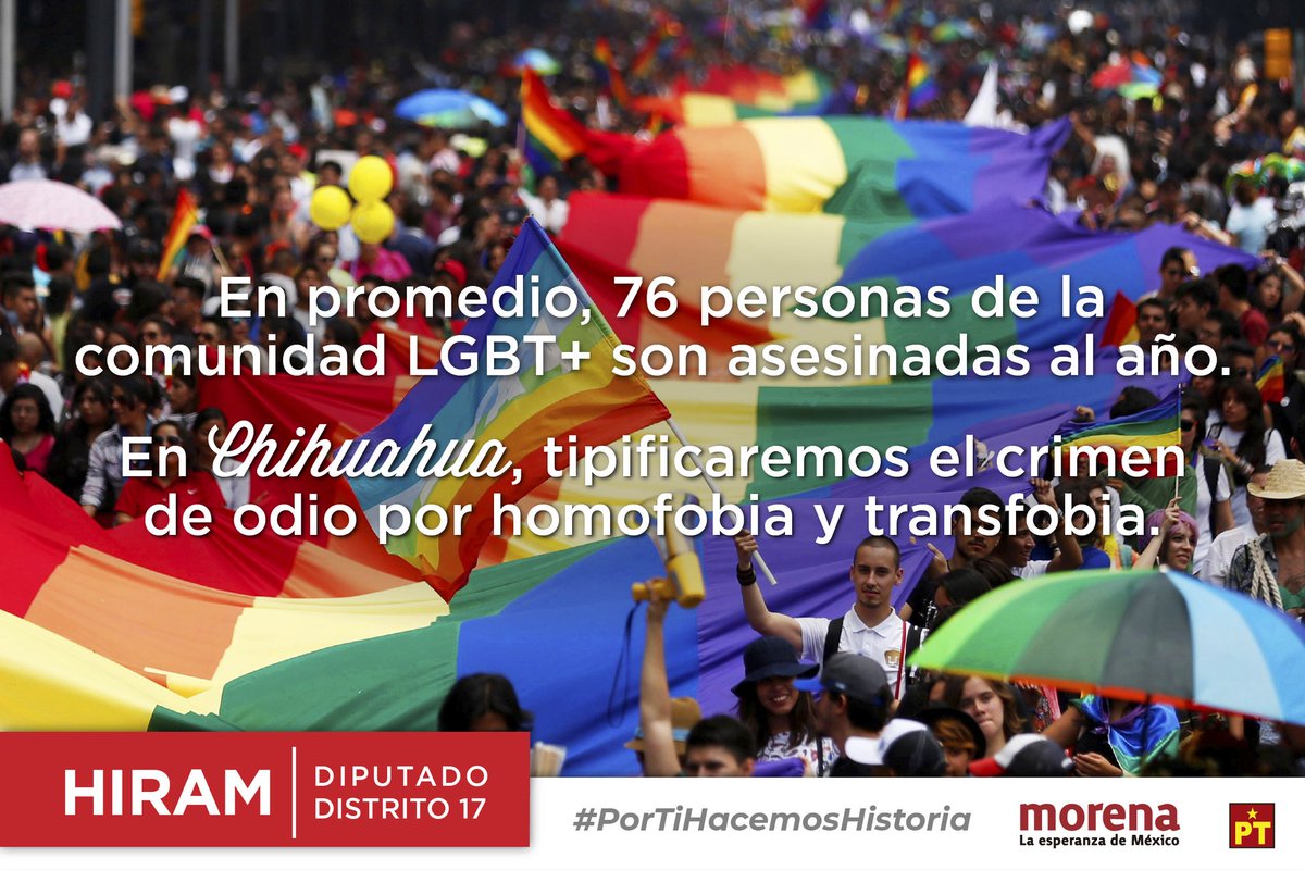 MarckAlx's tweet photo. Pondremos fin a la violencia y discriminación hacia la diversidad.
#HIRAMD17 #PorTiHacemosHistoria @TemistoclesVR @MORENAdiversex @DiversidadChih @Cheros_AC https://t.co/hWy0i04UQY