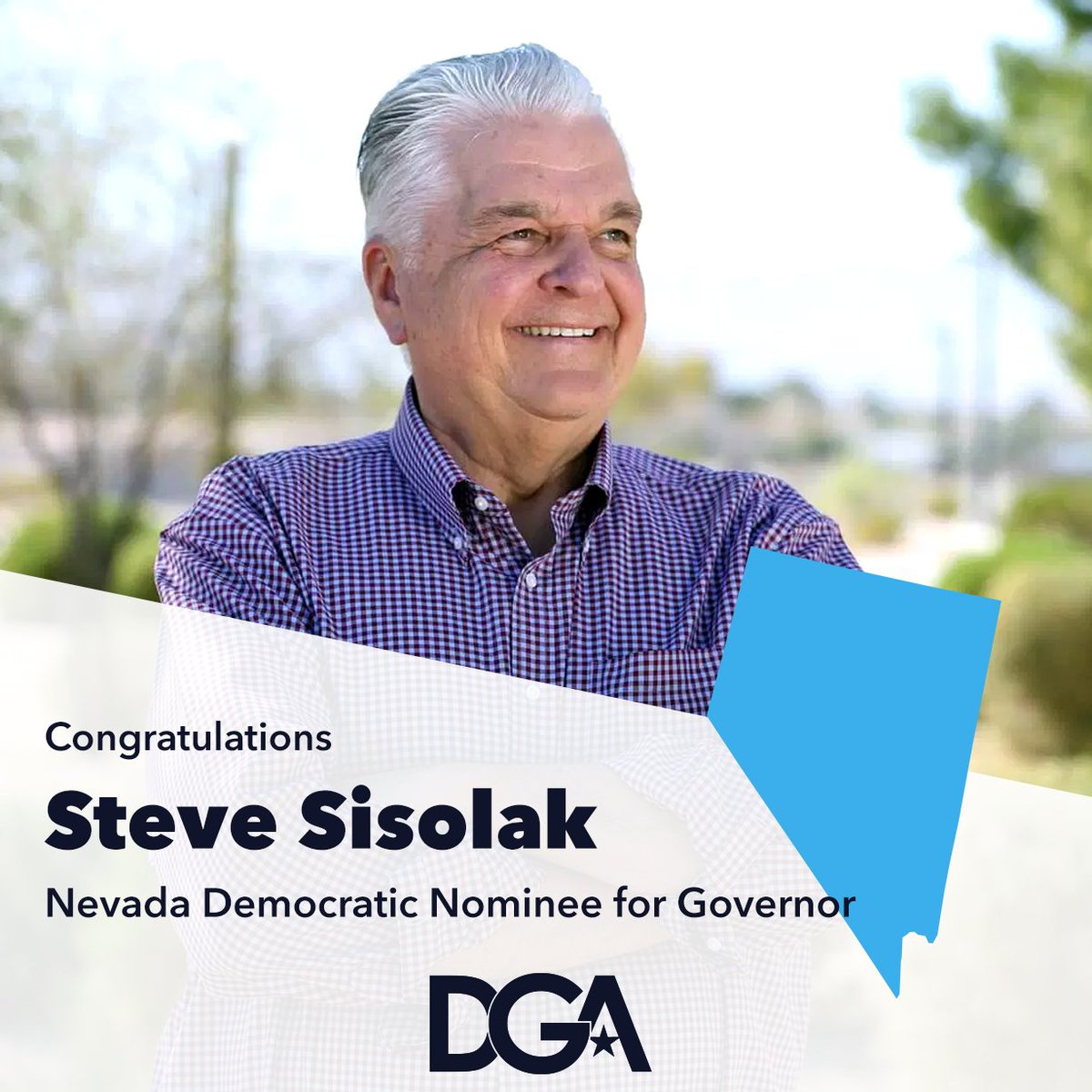 DemGovs's tweet image. BREAKING: @SteveSisolak has won the Democratic nomination for Nevada governor. 

Congratulations to our Nevada Democratic nominee for governor!