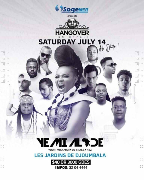 JimageHaiti's tweet photo. Pour la Première Fois à Haïti, YEMI ALADE @YemiAlade #MAMAAFRICA sera en Concert le Samedi 14 Juillet 2018 dans les Jardins de DJoumbala sur la Route de Frères. ADM.: #40USD  or #3000HTG @Hangover_Haiti #AllWhiteEveryting #INNERSPACEEDITION https://t.co/cCb9Penx7s