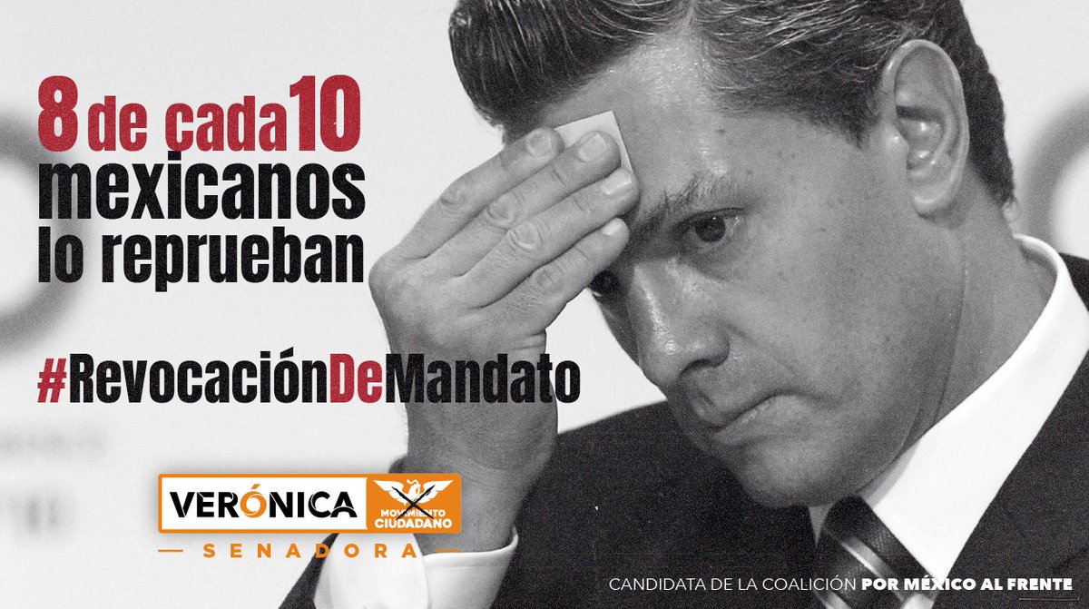 VeroDelgadilloG's tweet photo. ¿Qué hubiera pasado si hace 3 años le hubieran preguntado a las y los mexicanos si querían que @EPN siguiera en el cargo? Fácil: ya no sería presidente. @ClementeCH y yo queremos llegar al Senado para seguir luchando y que tengamos #RevocaciónDeMandato. https://t.co/fHh87XRbhS