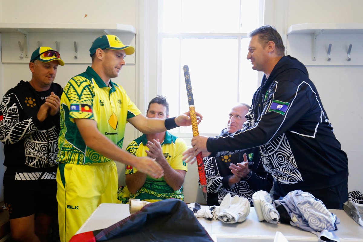 Cricket Victoria (@cricketvictoria) on Twitter photo A special congrats to <a href="/sboland24/">Scott Boland</a> who was awarded the Men's Player of the Tour!
He'll take home one of the match cricket stumps painted by Aunty Fiona Clarke, the great-great granddaughter of Mosquito - one of the players from the 1868 tour #walkaboutwickets A special congrats to <a href="/sboland24/">Scott Boland</a> who was awarded the Men's Player of the Tour!
He'll take home one of the match cricket stumps painted by Aunty Fiona Clarke, the great-great granddaughter of Mosquito - one of the players from the 1868 tour #walkaboutwickets