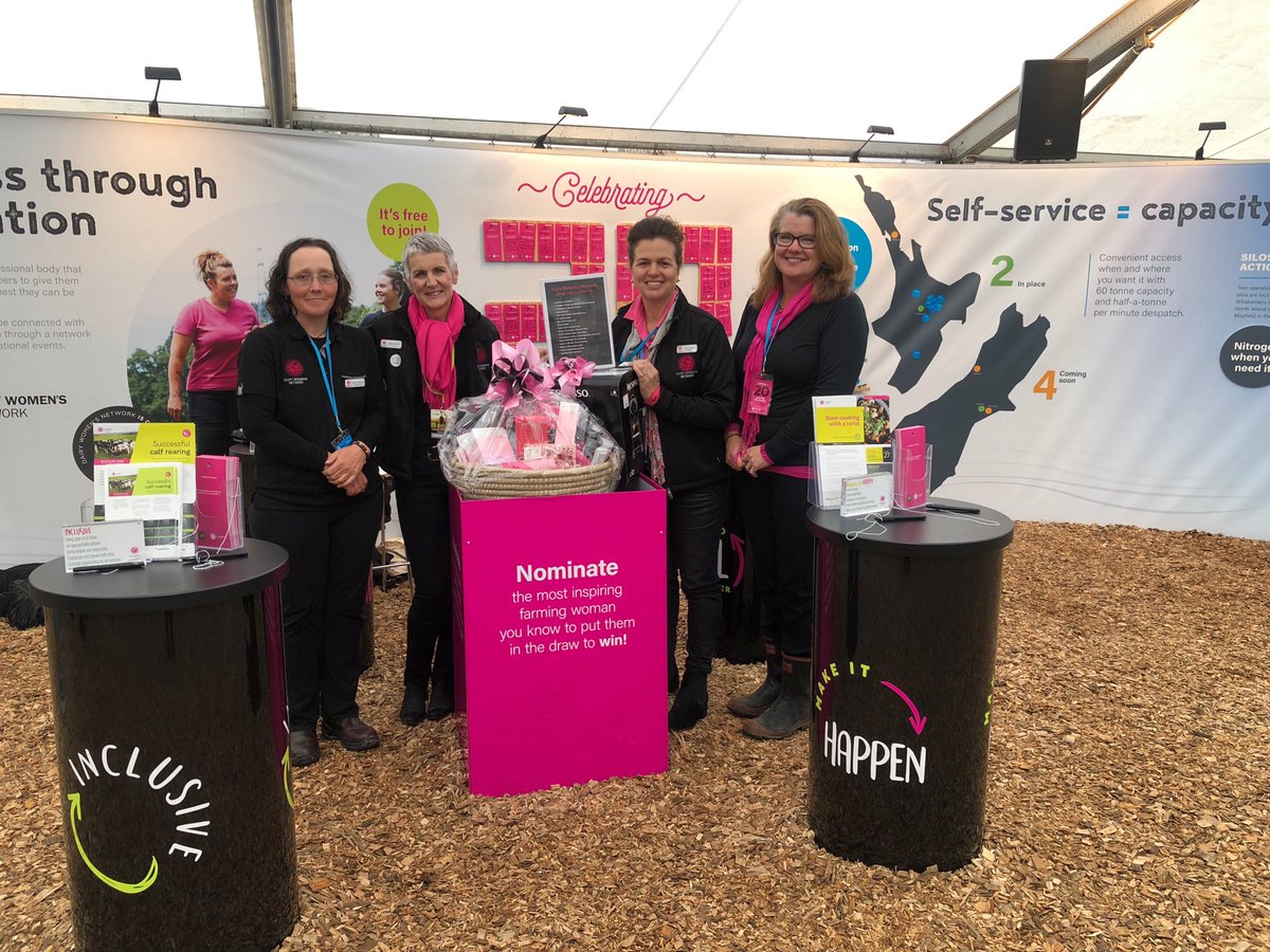 TiroroaFarmsLtd's tweet photo. Come see ⁦@dairy_women⁩ @DairyNZ at the @BallanceNZ ⁦@BallanceSci⁩ stand ⁦@FieldaysNZ⁩ living our values #makeithappen #standtalltogether #inclusive #1ofakind nominate the most inspiring farming women you know &amp; put them in the draw to win a great prize pack!!! https://t.co/NDy4r55JCH