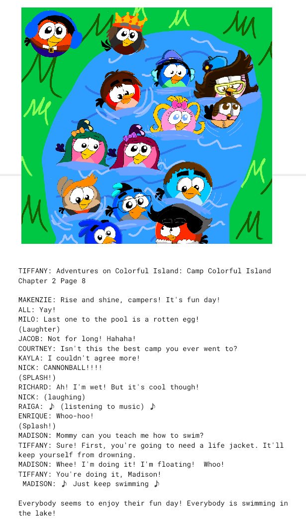 TiffanyArtist56's tweet photo. TIFFANY: Adventures on Colorful Island: Camp Colorful Island Chapter 2 Pages 8-10
#TiffanyAdventuresOnColorfulIsland #ColorfulIsland #CampColorfulIsland https://t.co/hSeTwAQObd