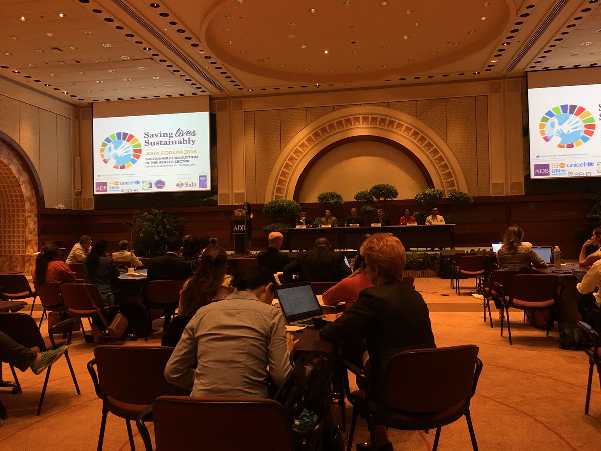 Now starting #AsiaForum2018 with <a href="/UN_SPHS/">SPHS</a> <a href="/HCWHGlobal/">HCWH - Global</a> @ADBHealth and network. <a href="/siwi_water/">SIWI</a> will showcase linkages between #water sustainable supply chains and #procurement for #textile and #pharmaceuticals <a href="/STWI_Water/">STWI</a> savinglivesustainably.org/asia-forum.html