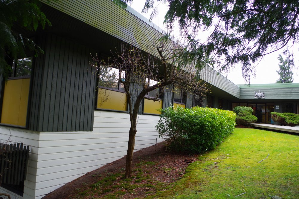#12: Powell River (1974) - Somehow makes green and yellow a great colour scheme- Like Sechelt, excellent use of playing off Sunshine Coast culture- Love the little sideblinds on the windows- Almost good enough to make me forget how great the old Powell River courthouse is