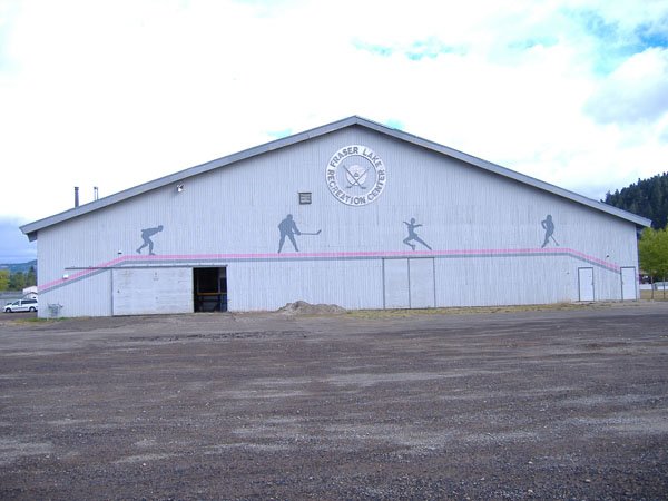 #10: Fraser Lake (date unknown)- Actually just the town curling rink- This is the photo the B.C. government uses to show people where it is- Without knowing anything else, the concept amuses me