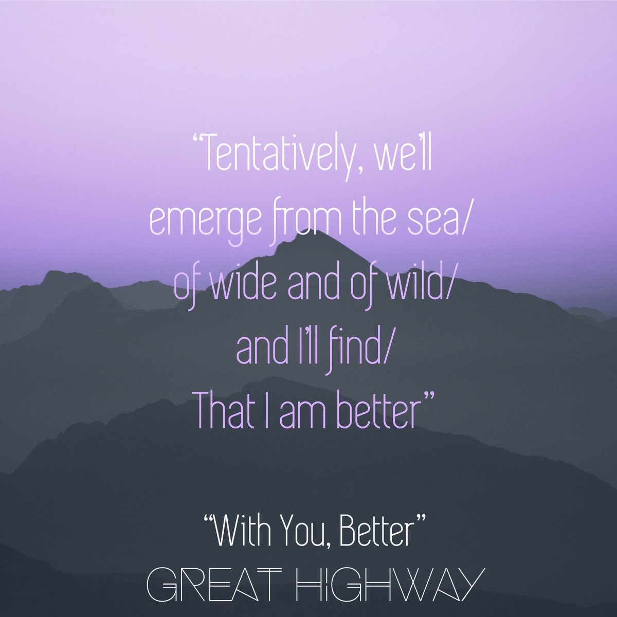 The third song off our album, With You Better, was written by Jason. He says the song is about two "lost humans finding each other and bonding in the darkness."

Check it out here: soundcloud.com/takegreathighw…

#newmusic #indiebands #ableton #electronicmusic