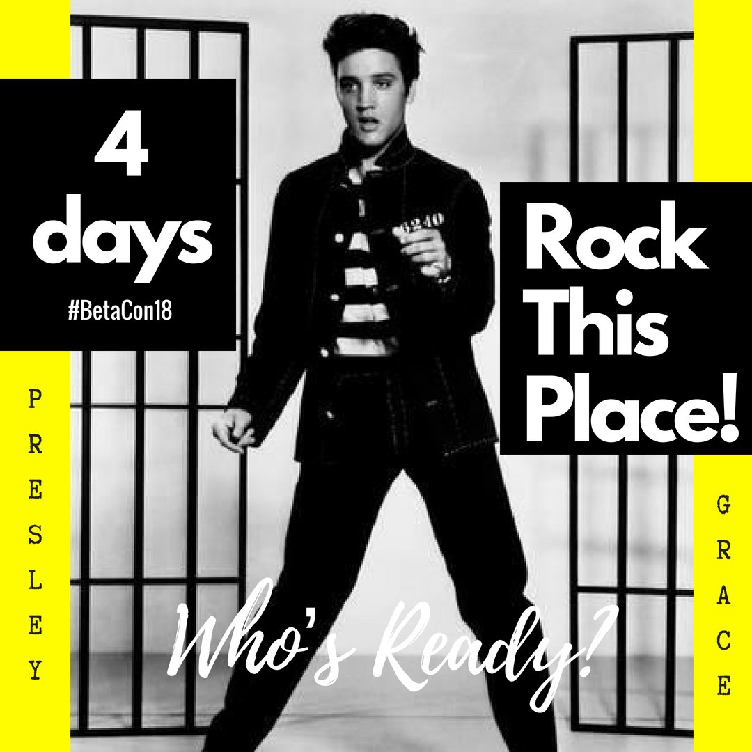 secpresleygrace's tweet photo. Let’s rock beta!! Four days to go :) #votepresleygrace #betacon18 https://t.co/rDVo5etJvQ