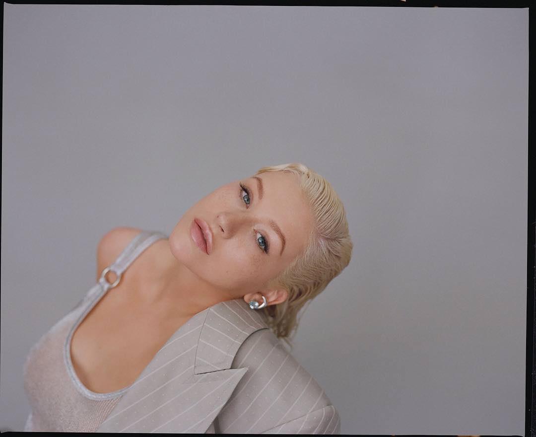 'The always inspiring @xtina photographed by me. Her new album #Liberation is out this Friday. Styling @karenclarkson hair @ramoneyluv makeup @hollysilius set @daviddavisstudio produced by @harbinger_creative @imglens post @justinefoord' Luke Gilford via Instagram.