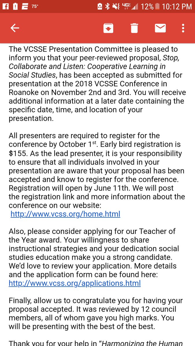 coachgriffin23's tweet photo. So excited to present at this conference in the fall! #collaboration #cooperativelearning #vcsse2018 https://t.co/6nJ424Inft