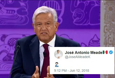 Milenio's tweet photo. 🔴 #ENVIVO | #DebateINE 

#AMLO quiere "acabar con la corrupción porque ése es el cáncer de #México" y, desde Twitter, @JoseAMeadeK le contestó
 
https://t.co/1gXQNUZh7m https://t.co/SRUcRsdO5E