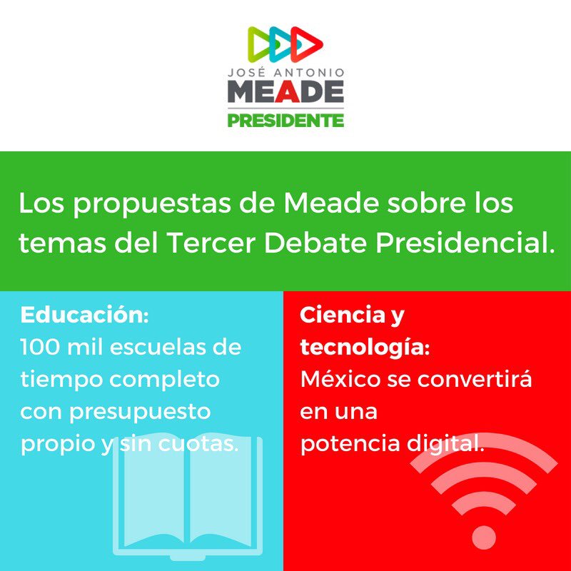 EJR_Nacional's tweet photo. #MeadePresidente2018 ya que cuenta con las mejores propuestas para hacer un #MéxicoChingón 

#DebateINE 
#JóvenesConMeade 
#SomosEJR https://t.co/QitvgN9yjU