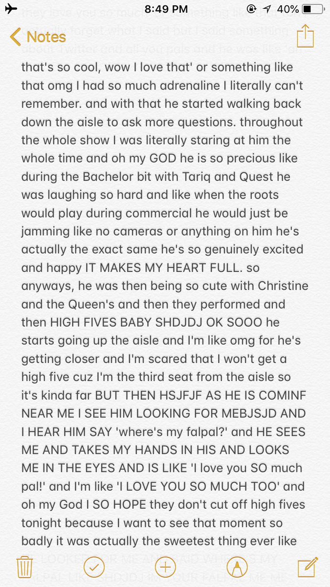 Fal_Pal6B's tweet photo. MY STORY FROM TODAY'S TSJF TAPING❤️❤️ warning, there are some show spoilers but not that much dont worry (also there's one more screenshot I'll put in the comment). thank you again @jimmyfallon for being my hero https://t.co/ig2FEw60wc