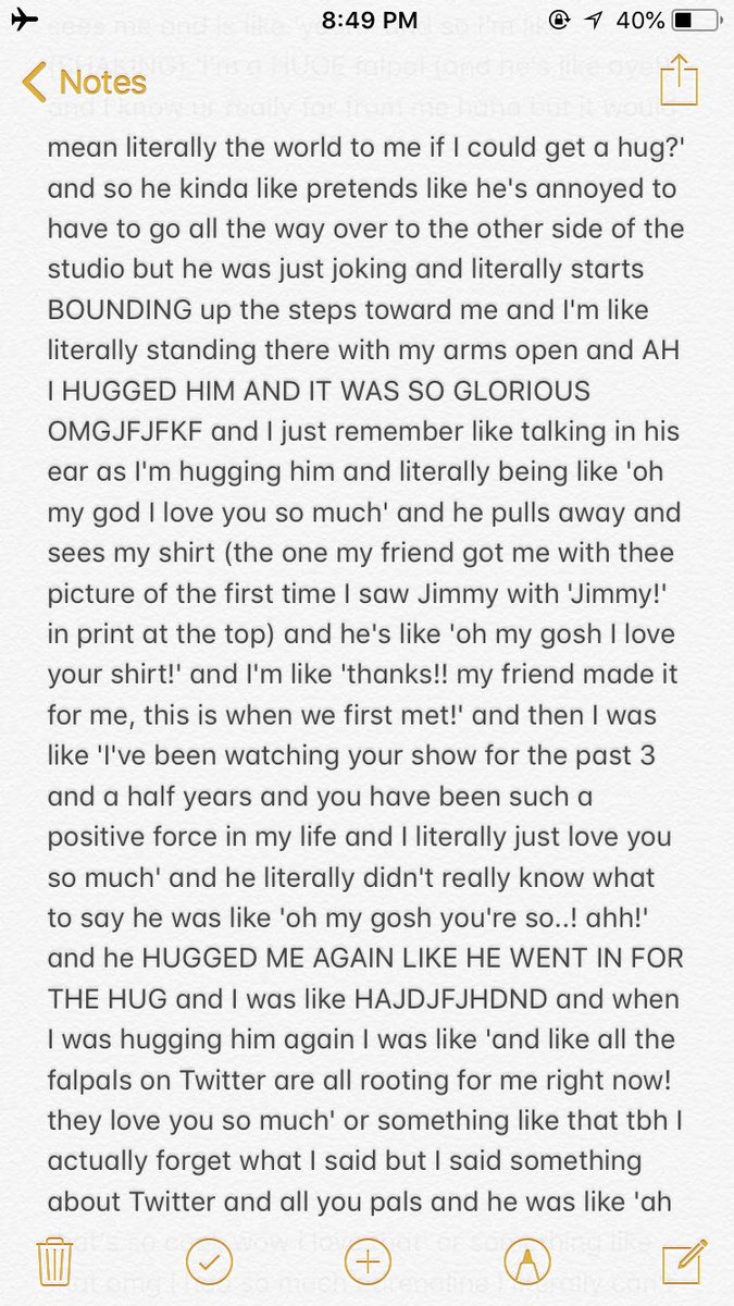 Fal_Pal6B's tweet photo. MY STORY FROM TODAY'S TSJF TAPING❤️❤️ warning, there are some show spoilers but not that much dont worry (also there's one more screenshot I'll put in the comment). thank you again @jimmyfallon for being my hero https://t.co/ig2FEw60wc