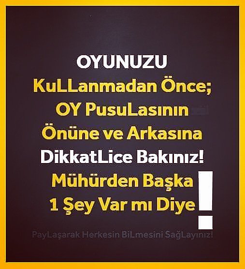 wlovemilligorus's tweet photo. #dikkat #hilevar #seçim #hile #pusula #mühür #oylar https://t.co/bkFucusbg6