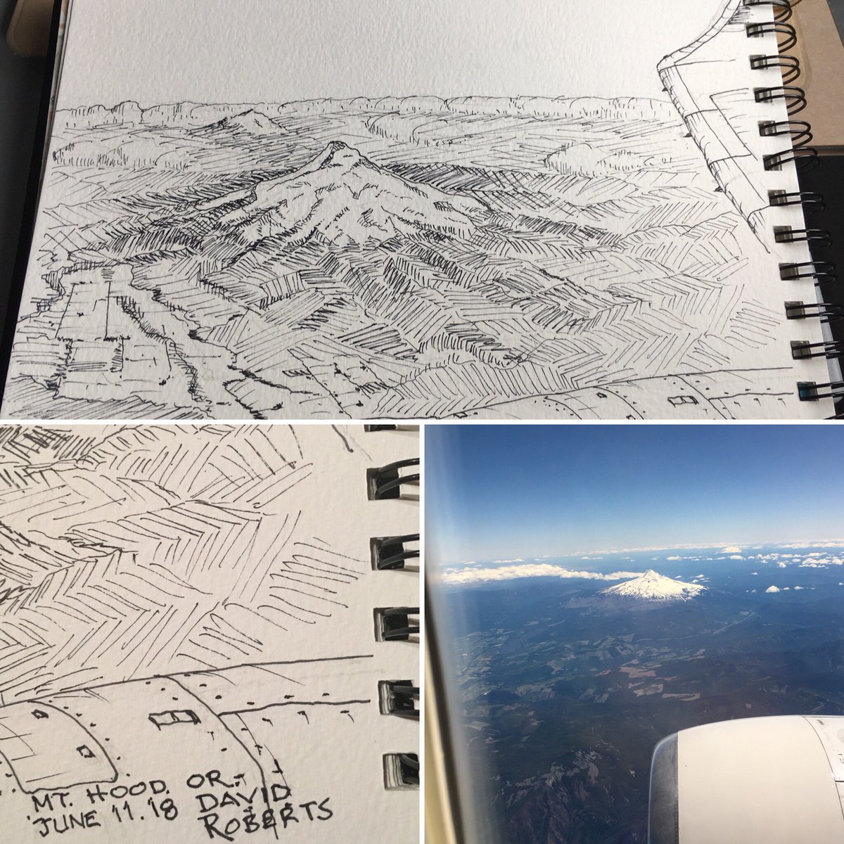 robertsaia's tweet photo. #sketch in #sketchbook of #MountHood #oregon from #UnitedAirlines #boeing737 #exploreoregon #oregonadventure #skioregon https://t.co/oC4cgb6C8B