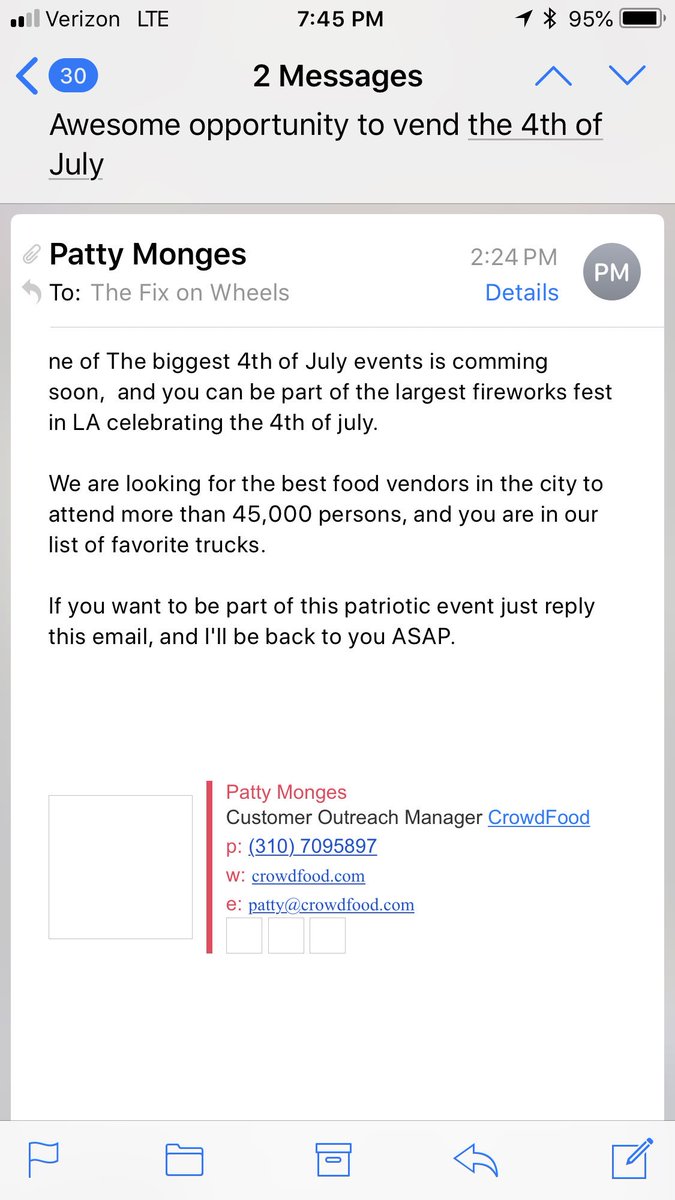 thefixonwheels's tweet photo. CrowdFood (Crookfood) are at it again. If you go to the LA Colisieum on the 4th and wonder why food prices are so high at the trucks they are charging $900 upfront and 10% of sales to each truck. THE WORST! #thefixonwheels #crowdfoodsucks #crookfood #driveforfairness https://t.co/M7oaduVq7d