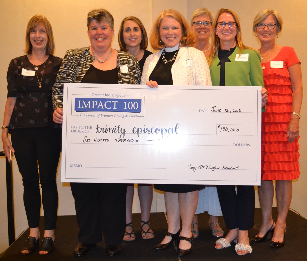 IMPACT100INDY's tweet photo. Congratulations to Brookside Community Development Corporation and @TrinityCh_Indy, our 2018 Change-Makers who were each awarded a $100,000 grant tonight! https://t.co/XIJgH5eEyW