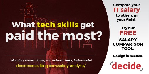 NicholasBalee's tweet photo. What tech skills get paid the most? #TeamLead Compare your #salary to top 15% #ScrumMaster #Houston #Texas #SanAntonio https://t.co/AVTjK4GfaD https://t.co/9uAmFStwqr