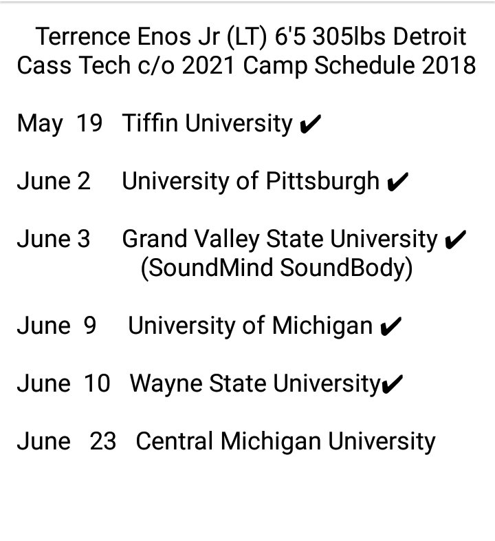 ChrisD7779311's tweet photo. Hoping this will heal any aches and pains from 4 camps in 9days. Terrence Enos Jr (OT) 6'5 305lbs Detroit Cass Tech c/o 2021 Next step, continue working on technique &amp; getting stronger💪 1 camp left  #LEARNINGTHEPROCESS TOGETHER🎓#NORUSH#🙏HUMBLE&amp;HUNGRY🍴 https://t.co/76PzXqb4m7 https://t.co/dUu8kG7Gv8