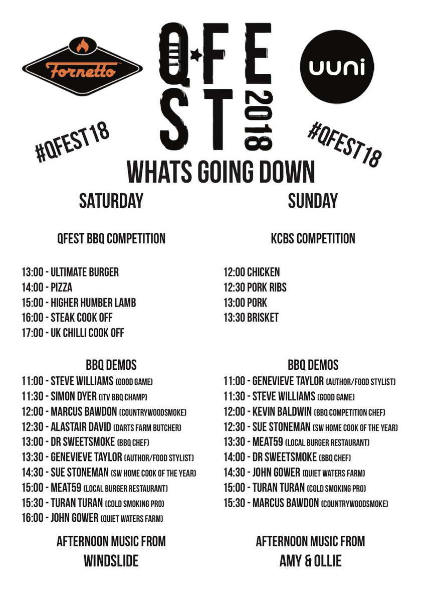 QFestBarbecue's tweet photo. Want to know what's on and when this weekend? Make sure you keep a copy of this tweet for all the information.
Book your tickets for #qfest18 here https://t.co/fe0TRjjBrg https://t.co/pbX2OIn1dj
