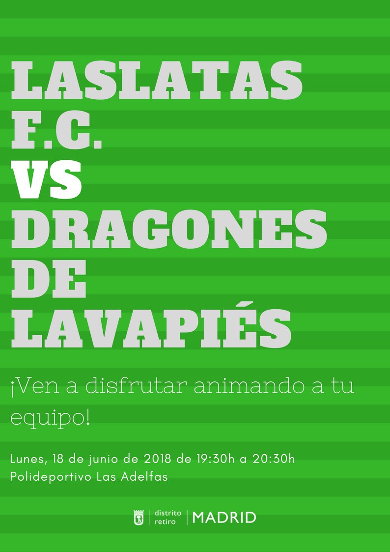 asocgaraje's tweet photo. ¡Buenos días!
#LasLatas FC jugará su último partido de la temporada contra @dragoneslvpies el próximo 18 de junio, te esperamos en el Polideportivo Las Adelfas 😉⚽ https://t.co/C8thElOaeg