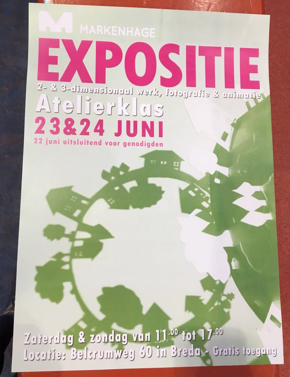 Zaterdag en zondag 23 &amp; 24 juni #expositie van de atelierklas van Markenhage #breda met o.a. werk van dochterlief. #trots