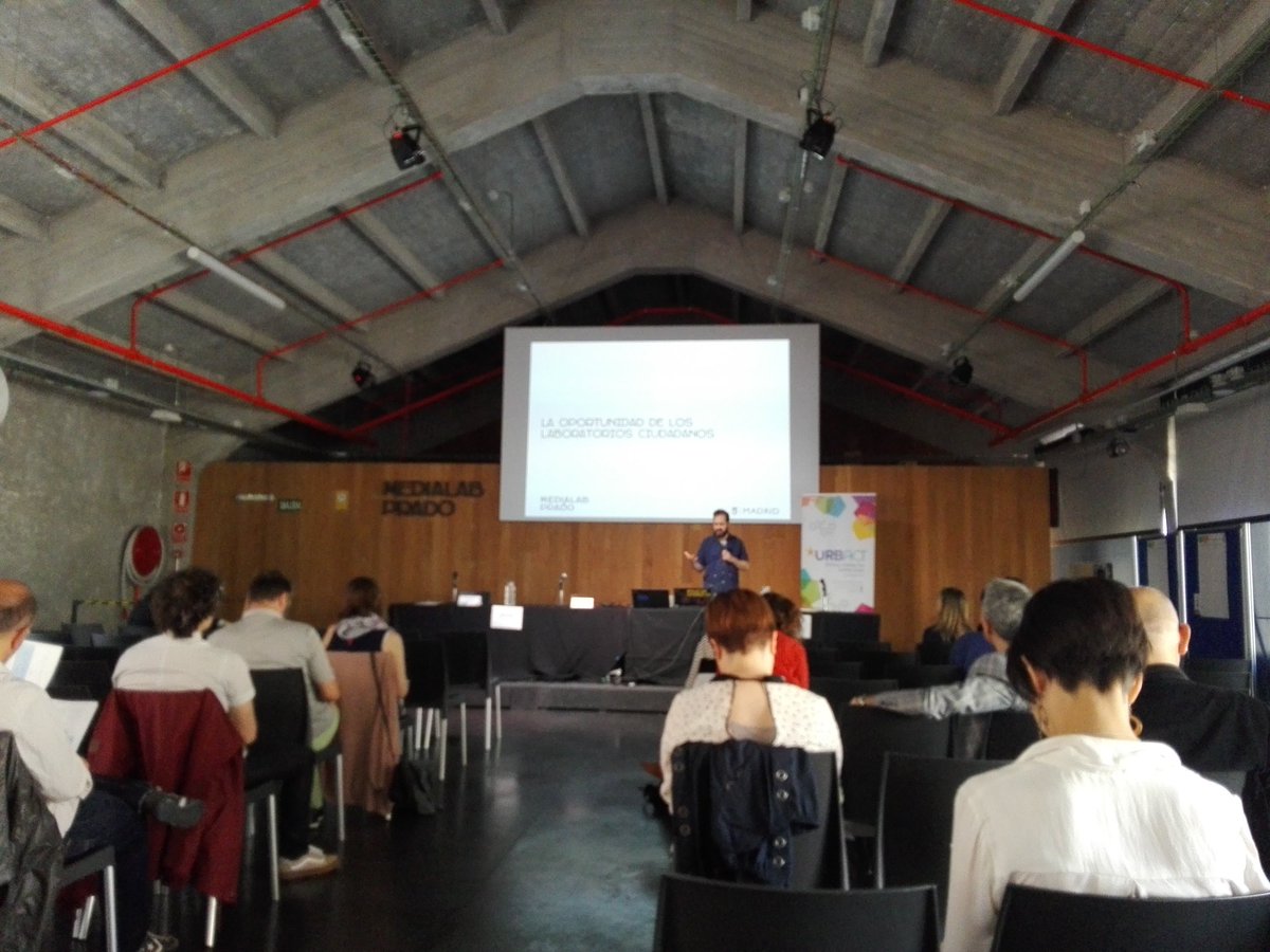 Estamos durante toda la Jornada participando en el URBACT #InfodayES en Media-Lab Prado en Madrid. Aprendiendo a planificar de forma integral #URBACT