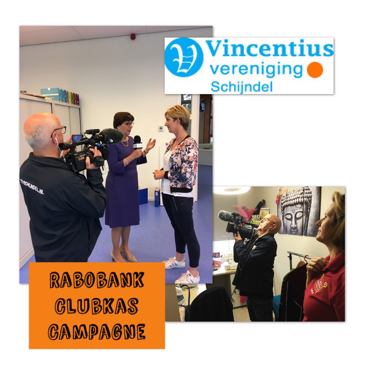 HannekeVelden's tweet photo. Op pad geweest met @TVSchijndel en @NieuweboerM voor terugblik Clubkas Campagne. @StichtingTim, Vincentiusvereniging en @SintSchijndel bezocht. Mooie projecten! #rabohvdm https://t.co/Rat09qZgbA