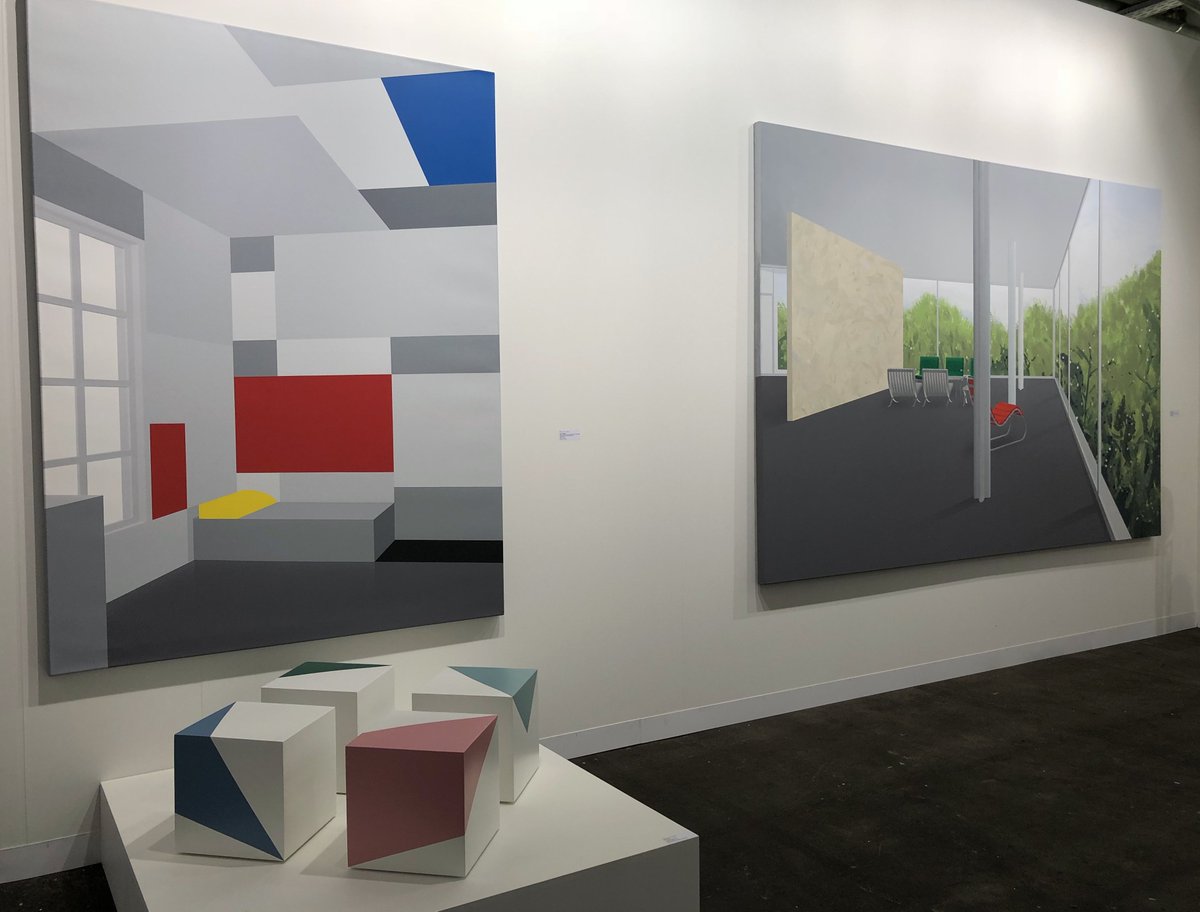 Art Basel Installation View Of Works By David Bill Painting And Sculpture Left Ben Willikens Painting Right Via Galerie Hans Mayer Booth G7 Galleries 18 Artbasel T Co R9dh5sd0ej