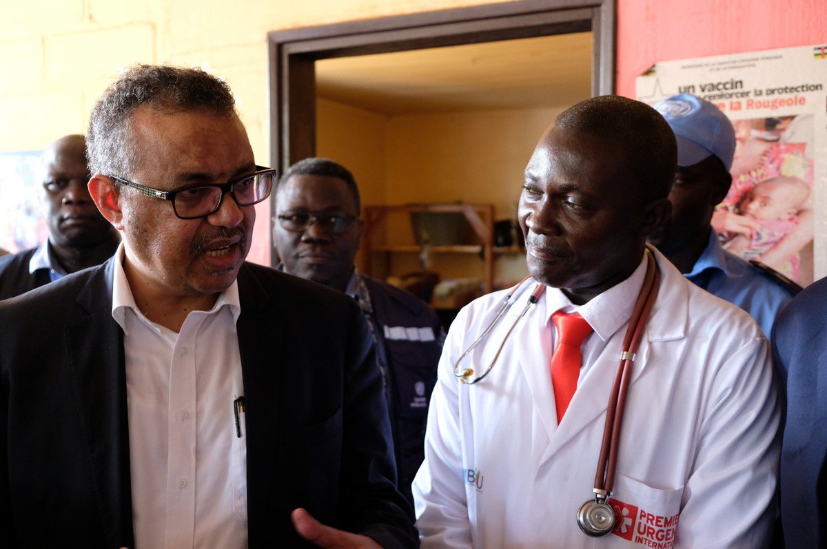 WHO's tweet photo. Central African Republic faces serious health &amp; humanitarian challenges:
-Low immunization rates (less than 50%)
-1 in 25 people between 15-49 live with HIV
-High maternal mortality rates
-1 in 2 people need humanitarian aid
“It’s a neglected crisis”—@DrTedros #CARcrisis 🇨🇫 https://t.co/txLnaLpJ7R