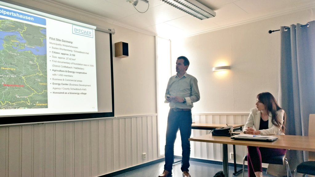 Arne Henn from the NEWEN presents the Wopertshausen pilot of WP7 of the Empower H2020 project
