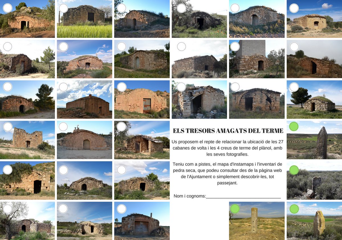AjntAlcano's tweet photo. Recordeu!!! El divendres 22 de juny finalitza el termini del concurs de les cabanes de volta i creus de terme: "Els tresors amagats del terme"
Ets capaç de trobar les 27 #cabanesdevolta i les 4 #creusdeterme ?
#pedraseca #patrimoni #història #arquitecturapopular https://t.co/1MCYy2BItk