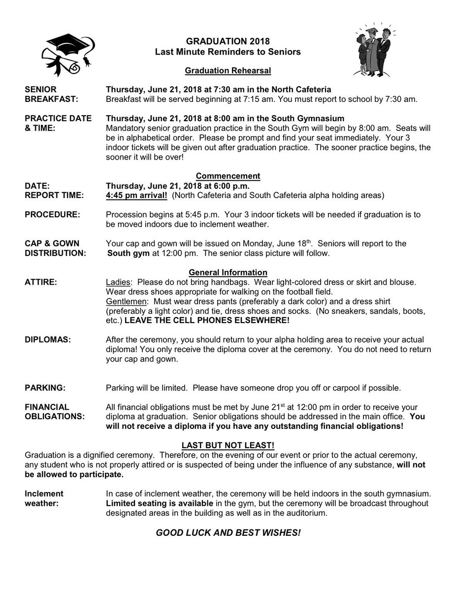 Check your emails &amp; here some additional graduation information