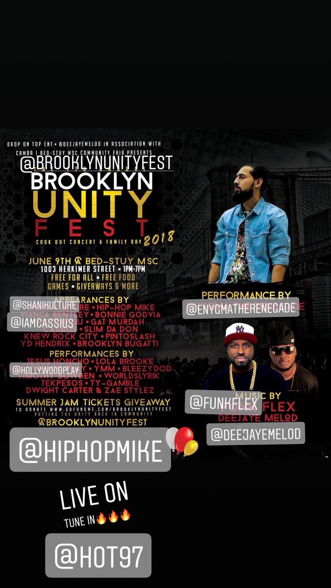 Renegade3NYgma's tweet image. #BKUnitifest sponsored by #cricketwireless #DJFunkFlex #Hot97 #DeejayMelod #IFWT