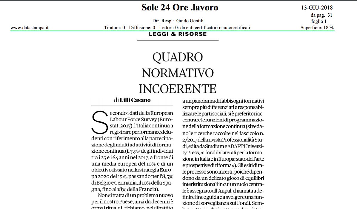 MicheTiraboschi's tweet photo. Formazione continua: il vero tassello mancante per il raccordo tra le politiche industriali e un moderno sistema di relazioni industriali. Oggi @lillicasano (@adaptland) sul @sole24ore, una chiave di lettura per spiegare il senso dell'accorpamento tra @MinLavoro e @MinSviluppo https://t.co/Y5uf9TlGIY