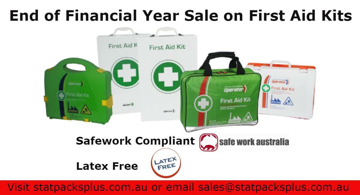 Get your EOFY first aid kit upgrades. Great range, safework compliant, latex free visit statpacksplus.com.au/product-catego…
