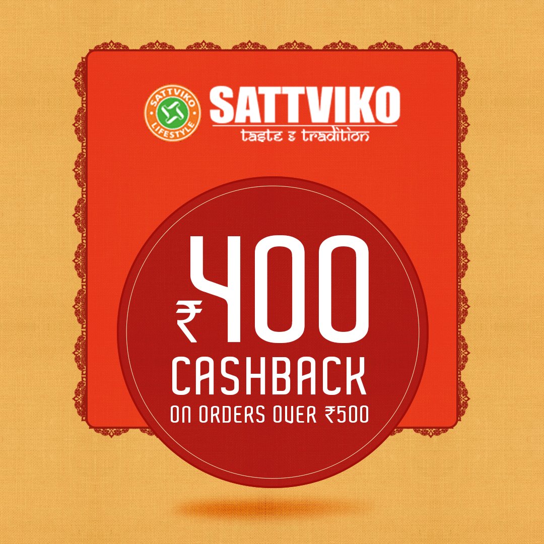 Cashkarocom's tweet photo. It's snacking time!😉
Grab some healthy #Sattviko snacks now at an amazing #Cahsback of Rs 400 on orders over Rs 500. Order now via https://t.co/PdohdRjrKT #DealOfTheDay⚡️ https://t.co/YfubKCNtHD