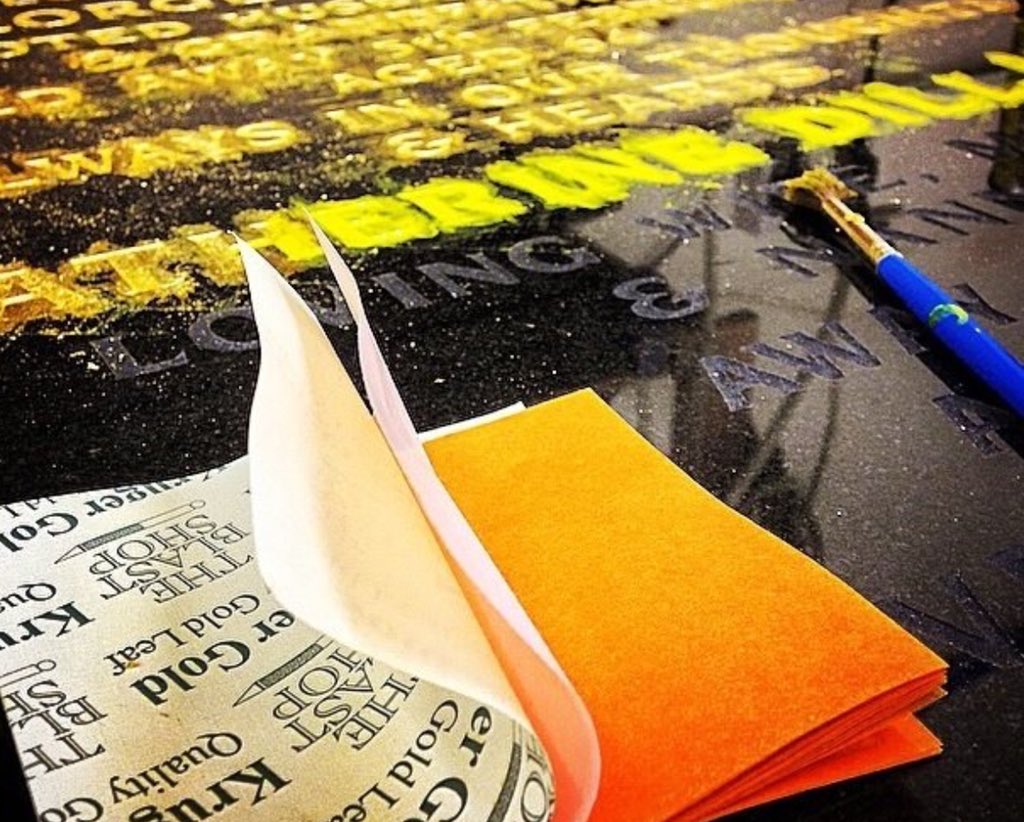 YewTreeStone's tweet photo. If you order gold lettering on your memorial, ask you Mason what he is using. Gold paint will lose it's lustre quickly when used outside. At Yew Tree Stone, we only use 22.5ct gold leaf to gild our lettering, to ensure it stays brighter for longer. https://t.co/M0gnupaVe3