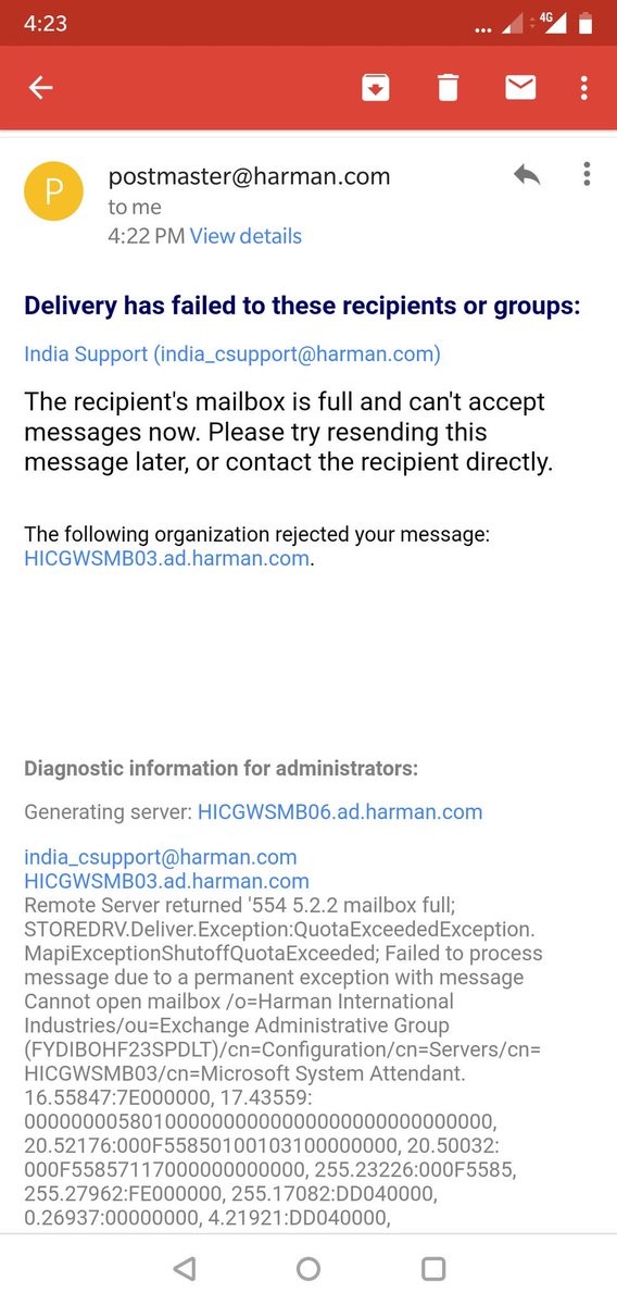 harshu108's tweet photo. @HARMANservices -
How am I supposed to reach out to you when your call centre is too busy and your mail servers are full.
#harmansupport #JBL #jblsupport #Harman https://t.co/wIxUfUUQkM