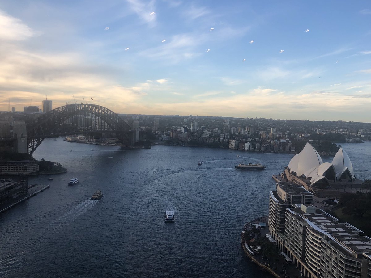 adambspencer's tweet photo. Fascinating day in the office #AMPAmplify got to interview Sophia The Robot (a first for me) and all against one of the best views in Oz! #ToughDay https://t.co/u8ynGDZrtA