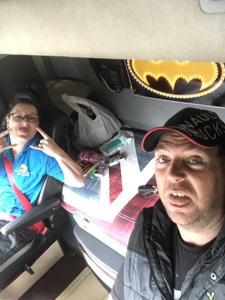 Goddulson's tweet photo. @ChrisMoyles @RadioX Having a drive in truck pulling stupid faces @ChrisMoyles https://t.co/PWa3tQgXXz